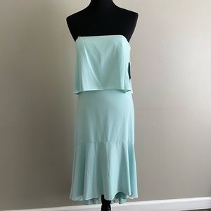 Halston Aqua Mint Mermaid Staples Ruffle Dress